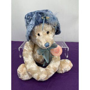 Dan Dee World's Greatest Mom Cream Bear Blue hat and Scarf
